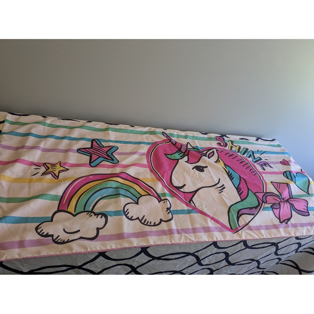 JoJo Siwa Nickelodeon Unicorn Shine Body Pillow Cover Pink Rainbow Striped 20x54